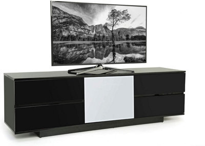 "Centurion Supports Avitus Ultra Remote Friendly Beam-Thru Premium Black With 4-Black Drawers 32""-65"" Flat Screen Tv Cabinet" - image 1