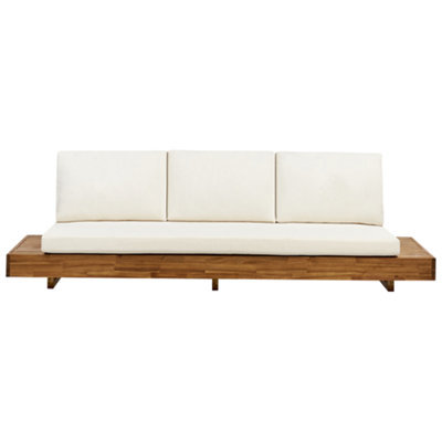 Beliani Garden Sofa 3 Seater Marettimo Certified Acacia Wood Brown - image 1