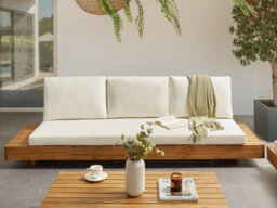 Beliani Garden Sofa 3 Seater Marettimo Certified Acacia Wood Brown - thumbnail 2