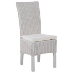 Beliani Set Of 2 Dining Chairs Andes Rattan White - thumbnail 4