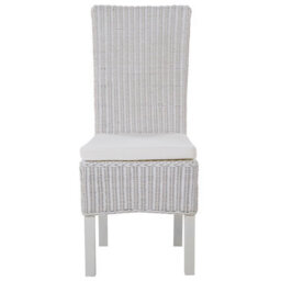 Beliani Set Of 2 Dining Chairs Andes Rattan White - thumbnail 5