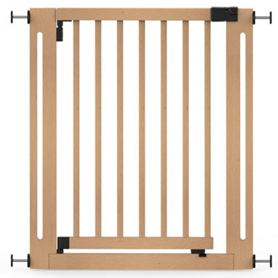 Safetots Wooden Elegance Gate, Natural, 79Cm - 87Cm, Pressure Fit Safety Gate, 57Cm Extra Wide Doorway, Easy Installation - image 1