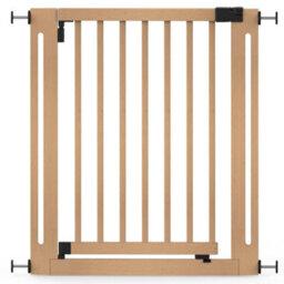 Safetots Wooden Elegance Gate, Natural, 79Cm - 87Cm, Pressure Fit Safety Gate, 57Cm Extra Wide Doorway, Easy Installation - thumbnail 1