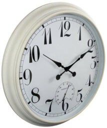 Primrose Outdoor Garden Wall Clock With Thermometer Big Time White 90Cm - thumbnail 2