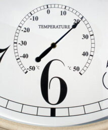 Primrose Outdoor Garden Wall Clock With Thermometer Big Time White 90Cm - thumbnail 4