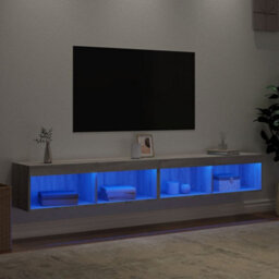 Berkfield Tv Cabinets With Led Lights 2 Pcs Grey Sonoma 100X30X30 Cm - thumbnail 4