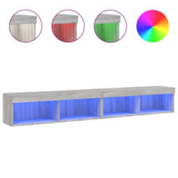 Berkfield Tv Cabinets With Led Lights 2 Pcs Grey Sonoma 100X30X30 Cm - thumbnail 2