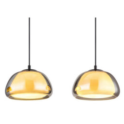 Luminosa Lighting Luminosa Jella Bar Pendant Ceiling Light Matt Black Smoke Glass Shade 3X E14 - thumbnail 4