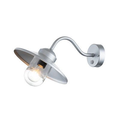 Luminosa Lighting Elstead Klampenborg Outdoor Dome Wall Lamp Silver, Ip44
