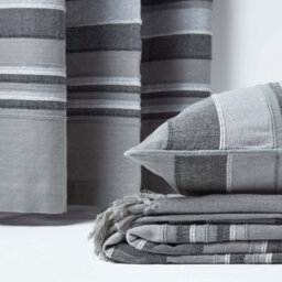 Homescapes Cotton Morocco Striped Grey Throw, 255 X 360 Cm - thumbnail 6