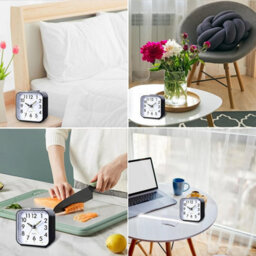 Silent Quartz Alarm Clock With Snooze, Night Light, And Easy-Read Dial - Compact Bedside Uk - thumbnail 4