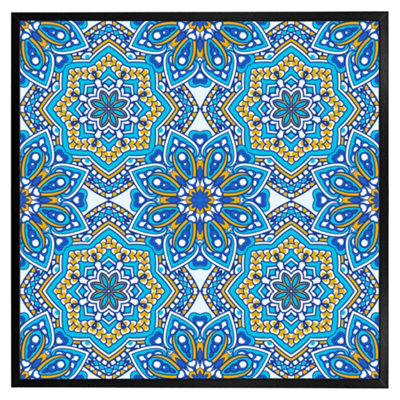 "Andrew Lee Floral And Geometric Embellished Tiles (Picutre Frame) / 20X20"" / Oak" - image 1