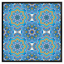 "Andrew Lee Floral And Geometric Embellished Tiles (Picutre Frame) / 20X20"" / Oak" - thumbnail 7