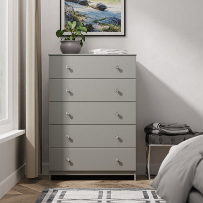 Portland 5 Drawer Chest Of Drawers In Uniform Grey & Dusk Grey (Ready Assembled) - image 1