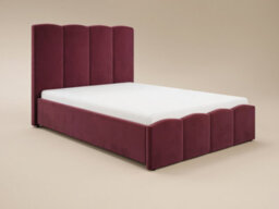 Solace+Co Enrica Upholstered Bed Frame With Statement Headboard, Kingsize, Burgundy Velvet - thumbnail 8