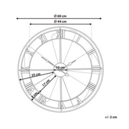 Beliani Wall Clock Wikon 60 Cm Metal Multicolour - thumbnail 3