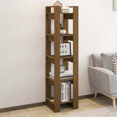 Berkfield Book Cabinet/room Divider Honey Brown 41X35X160 Cm Solid Wood Pine - image 1