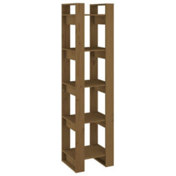 Berkfield Book Cabinet/room Divider Honey Brown 41X35X160 Cm Solid Wood Pine - thumbnail 2