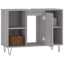 Berkfield Bathroom Cabinet Grey Sonoma 80X33X60 Cm Engineered Wood - thumbnail 4