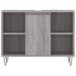 Berkfield Bathroom Cabinet Grey Sonoma 80X33X60 Cm Engineered Wood - thumbnail 5