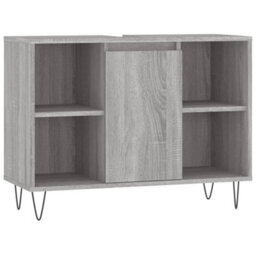 Berkfield Bathroom Cabinet Grey Sonoma 80X33X60 Cm Engineered Wood - thumbnail 2