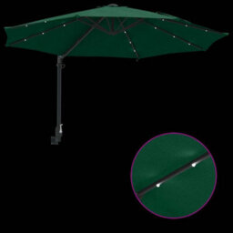 Berkfield Garden Parasol Green, Black 248 X 248 X 148 Cm Polyester, Steel - thumbnail 9
