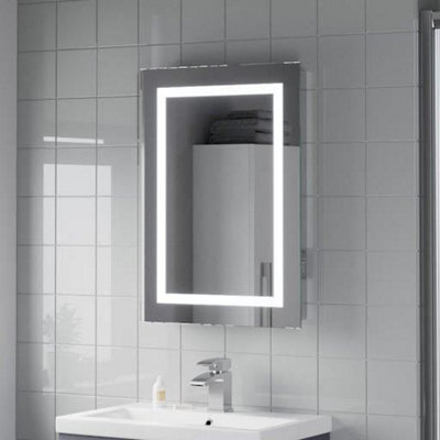 Affine Bathroom Mirror Led Illuminated Demister Pad Shaver Socket Mains Ip44 500X700mm - image 1