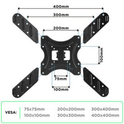 "Duronic Tvb420 Full Range Tv Bracket, Swivel And Tilt Wall Mount With Vesa 600X400 For Flat Screen Television 17-56""" - thumbnail 2