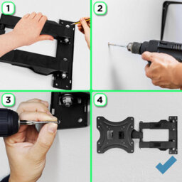 "Duronic Tvb420 Full Range Tv Bracket, Swivel And Tilt Wall Mount With Vesa 600X400 For Flat Screen Television 17-56""" - thumbnail 6