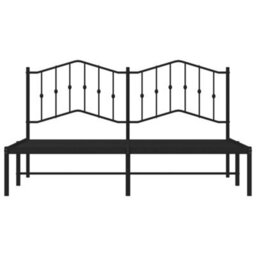Berkfield Metal Bed Frame Without Mattress With Headboard Black 180X200Cm - thumbnail 5