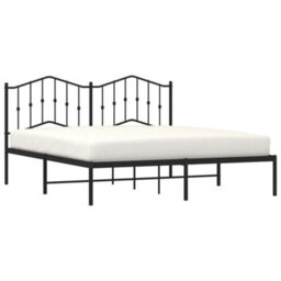Berkfield Metal Bed Frame Without Mattress With Headboard Black 180X200Cm - thumbnail 3