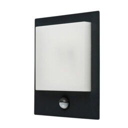 GoodHome Lutak Fixed Matt Dark Grey Integrated Led Pir With Motion Sensor Outdoor Contemporary Wall Light