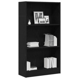 Berkfield Bookcase Black Oak 60X24X109 Cm Engineered Wood - thumbnail 4
