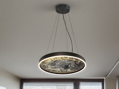 Luminosa Lighting Luminosa Stone 60Cm Pendant Ceiling Light Black Led 3000-6000K - Uk Stock - image 1