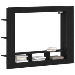Berkfield Tv Cabinet Wall-Mounted Black Oak 152X22X113 Cm - thumbnail 3