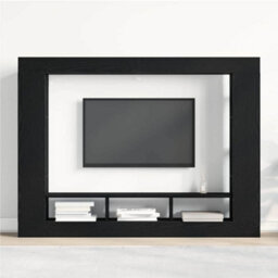 Berkfield Tv Cabinet Wall-Mounted Black Oak 152X22X113 Cm - thumbnail 4