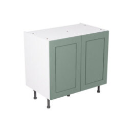 Kitchen Kit Sage Green Matt Shaker Door Base Unit Cabinet Soft Close Drawers Flatpack - 900X870mm