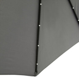 Sundaze 2.5M Grey Garden Parasol Umbrella With Solar Led Lights And Crank Tilt Function Outdoor Patio - thumbnail 6