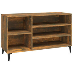 Berkfield Elegant Shoe Cabinet Smoked Oak 102X36X60 Cm Engineered Wood - thumbnail 1