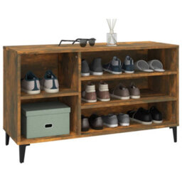 Berkfield Elegant Shoe Cabinet Smoked Oak 102X36X60 Cm Engineered Wood - thumbnail 4