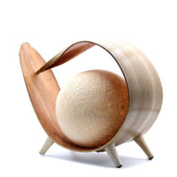 Serenityy Natural Coconut Lamp - Natural Loop, Handmade Led Table Accent Light From Indonesia - thumbnail 1