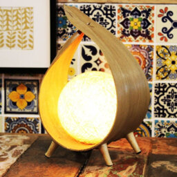 Serenityy Natural Coconut Lamp - Natural Loop, Handmade Led Table Accent Light From Indonesia - thumbnail 3