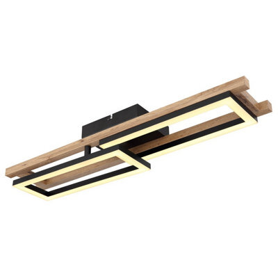 Luminosa Lighting Luminosa Illa Integrated Led Semi Flush Ceiling Light Matt Black 2X Led 3000K - image 1