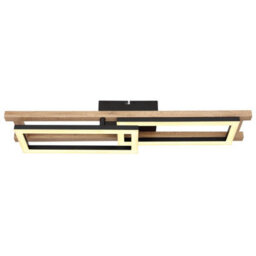 Luminosa Lighting Luminosa Illa Integrated Led Semi Flush Ceiling Light Matt Black 2X Led 3000K - thumbnail 3