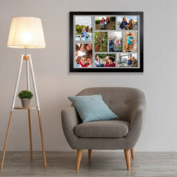 AK Frames 20X16 Black Sleek Multi Photo Frame With Silver Mount - Holds 9 Apertures (2X) 7X5, (7X) 6X4 Photos - thumbnail 3