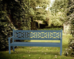 Winawood Speyside 4 Seater Wood Effect Bench - Powder Blue - thumbnail 2