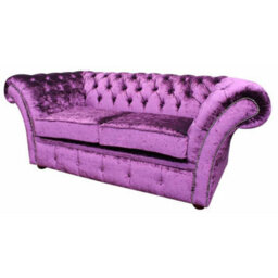 Chesterfield 2 Seater Sofa Settee Boutique Cursh Purple Velvet Fabric In Balmoral Style - thumbnail 4