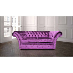 Chesterfield 2 Seater Sofa Settee Boutique Cursh Purple Velvet Fabric In Balmoral Style
