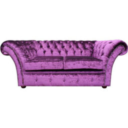 Chesterfield 2 Seater Sofa Settee Boutique Cursh Purple Velvet Fabric In Balmoral Style - thumbnail 2
