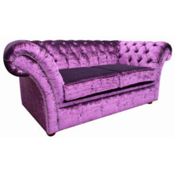 Chesterfield 2 Seater Sofa Settee Boutique Cursh Purple Velvet Fabric In Balmoral Style - thumbnail 3